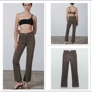 ZARA 90’s Split Hem High Waisted Slim Fit Jeans
